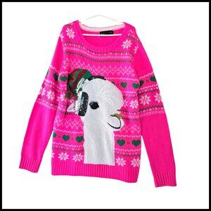 Pink Kids Sweater with Llama Design